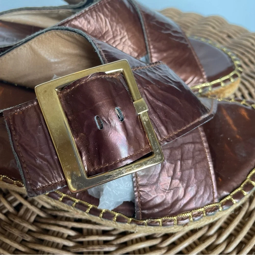 Andre Assous crossed straps Espadrilles wedges sandals size eu 38 usa 7.5